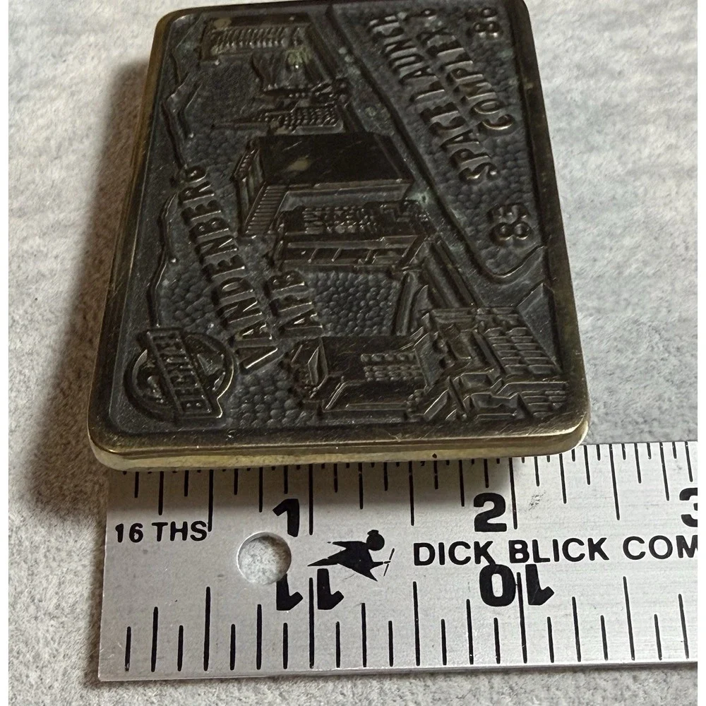 Vintage Vanderberg AFB Space Launch Complex 6 Hand Made Solid Brass Belt Buckle